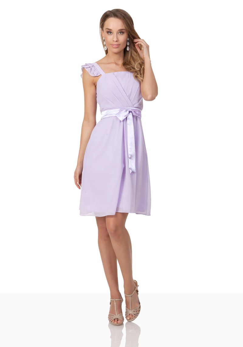 Abendkleid in Flieder mit Schleife und Taillenband online kaufen ✿