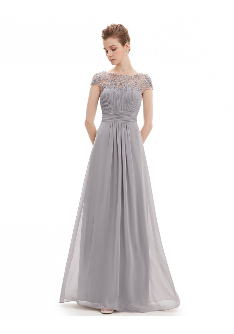Langes abendkleid in grau Stylische Kleider für jeden tag