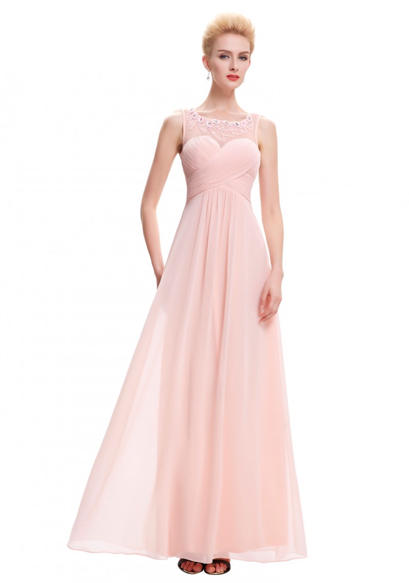 Langes Chiffon Abendkleid in Rosa Langes Chiffon Abendkleid in Rosa
